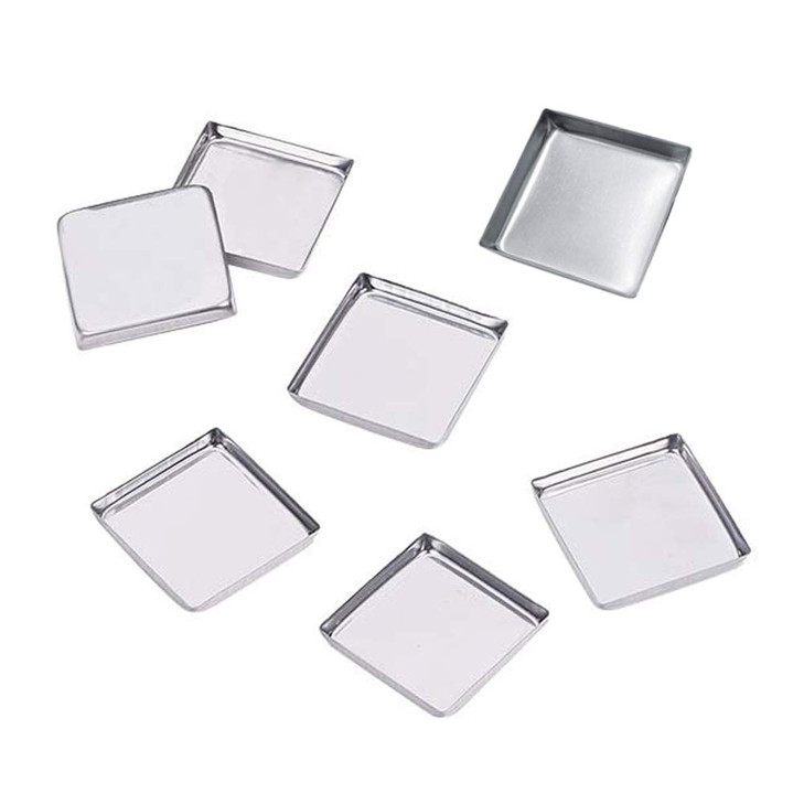 30 Pieces Empty Square Metal Tin Palette Pans Empty Square Metal Pans Cosmetic Eyeshadow Pans for Eyeshadow Palette Magnetic Makeup Palette, 26mm Wid