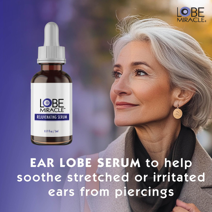 Lobe Miracle Rejuvenating Ear Lobe Serum - Ear Care Solution for Pierced Ears & Ear Care Products w/Aloe, Vitamin E & Lavender - Promotes Healing, He