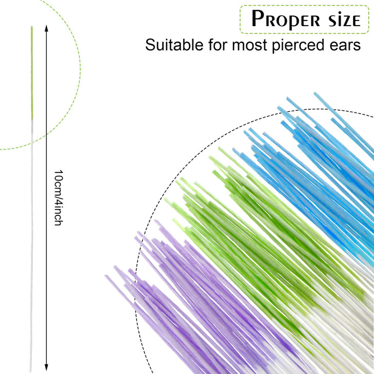 Maitys 360 Pieces Ear Hole Floss Piercing Cleaner Floss Disposable Piercing Aftercare Cleaning Line Ear Hole Care Cleaning Tool for Women Men(Green,