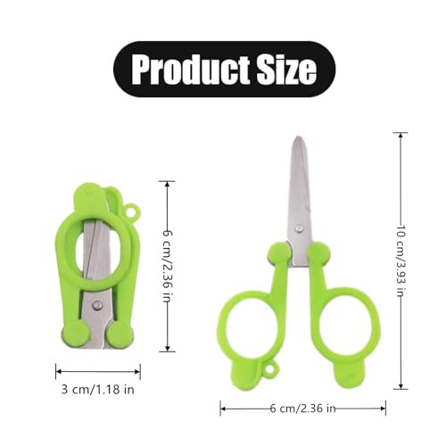 6 PCS Mini Folding Travel Scissors - Stainless Steel Professional Pocket Scissors for Travel, Outdoor, Home, Office (3 Colors)