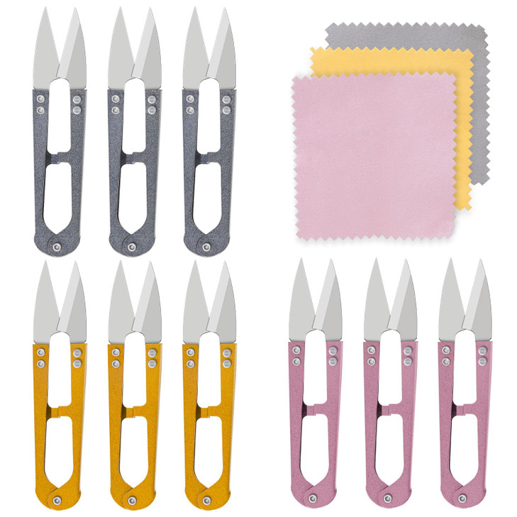 Rimoev 9 Pcs Thread Cutter, 4.26 inch Sewing Scissors Thread Snips, High-Carbon Steel Small Snips Trimming Nipper Great for Stitch, Mini DIY Supplies