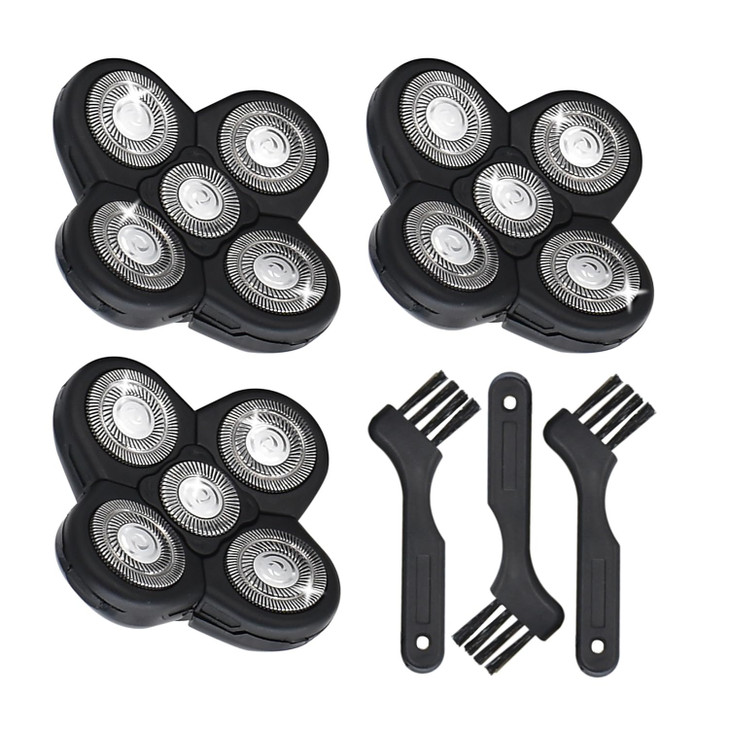 Pinkind Replacement Shaver Heads Compatible with Freebird Shaver, 5 Blades Refills for Bald Men, Electric Razor Replacement Heads for Freedom Groomin