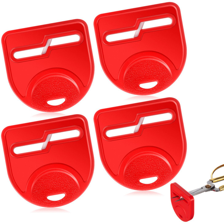 Lasnten 4 Pcs Scissor Sharpener Tool, Mini Handheld Fabric Hair Scissors Pocket Knife Sharpener Sharpening Tool for Repair Quickly Sharpen Dull Blade