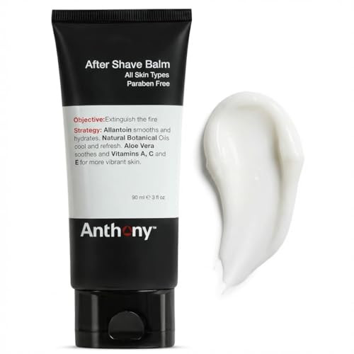 Anthony After Shave Balm for Men, Cooling & Hydrating Lotion with Vitamins A, C & E, Aloe Vera & Botanical Extracts, 3 fl oz, Aftershave Soothes, Moi