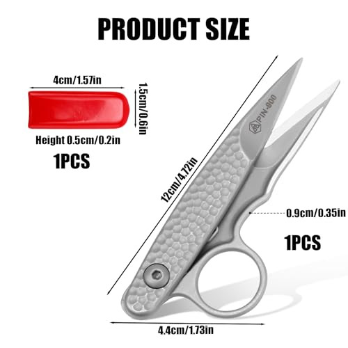 Premium Tailor Snips, Durable Microcrystalline Steel Scissors with Tip Protection Cover Precision Thread Nippers Professional Tailor Cutter Sewing Em