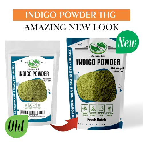 Indigo Hair & Beard Dye - All Natural & Plant-based (1 Pack, Indigo Powder)