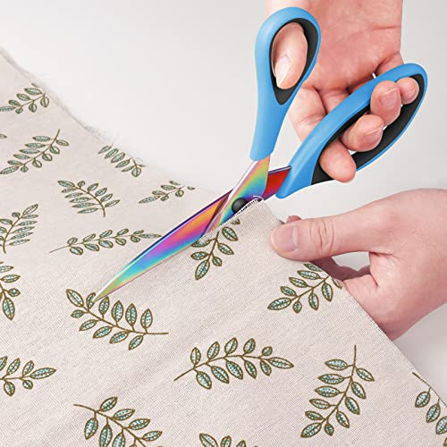 Uaugulft Scissors, Sharp Titanium Coating Blades, Soft Grip Handle, Multi-Purpose Scissors Set of 3 Suitable for Families, Office, and School Use, Pu