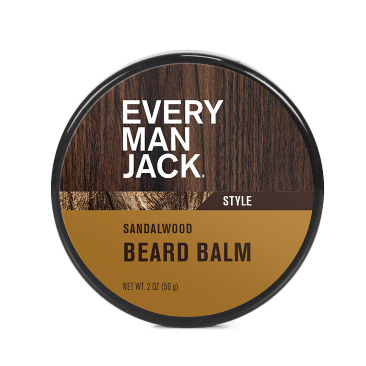 Every Man Jack Beard Balm - Moisturize, Strengthen And Style Your Beard w/Medium Hold - Light Sandalwood Scent - Made w/Naturally Derived Ingredients