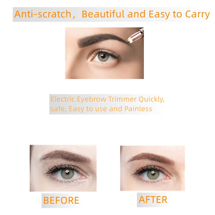 Colordiary Women's Electric Eyebrow Hair Remover, LED Light, Stainless Steel Blade, Rechargeable, Anti-Allergenic, Multi-Functional, Clean Skin, No P