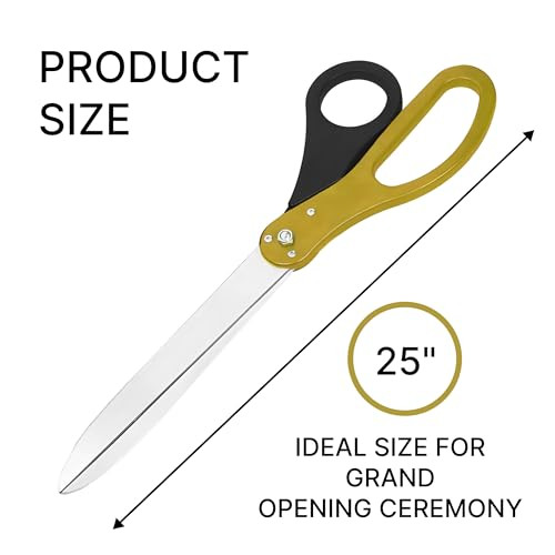 Giant Grand Opening Kit - 2 Color 25 Inch Giant Gold and Black Scissors for Ribbon Cutting Ceremony and Box for Inaugurations Special Events and Busi
