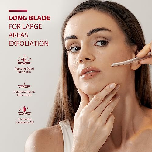 Dermaplane Razor for Women Face, (6 Count) Professional Dermaplaning Tool for Peach Fuzz, Facial and Eyebrow Hair Removal, Gentle Skin Exfoliation Bl