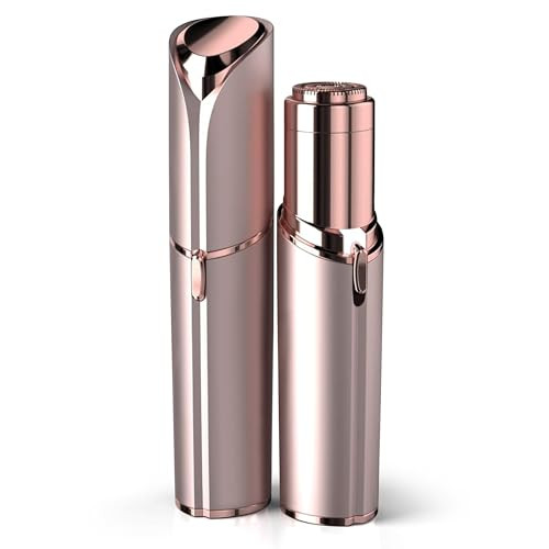 Facial Hair Remover for Women - as Seen on TV Painless Face Shaver - Electric Hair Removal Device for Face Lips Peach Fuzz with Light (Rose Gold)