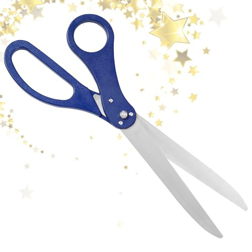 25" Blue Scissors for Grand Opening  Large Heavy Duty Shears for Ribbon Cutting Ceremony Blue Giants Ribbon Cutting Scissors for Special Events Inau