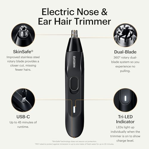 MANSCAPED® The Weed Whacker® 2.0 Electric Nose & Ear Hair Trimmer  7,000 RPM Precision Tool with Rechargeable Battery, Wet/Dry, Easy to Clean, Impro