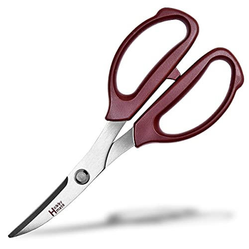 Seki Japan Japanese Leather Scissors, Stainless Steel Durable Blades, Rubber Cutting Shears for Office Home Tailor