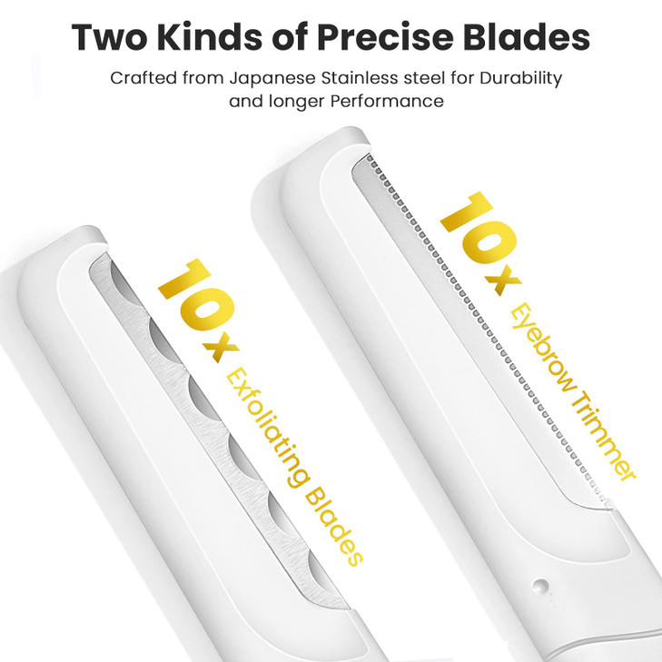 Dermaplaning Tool for Face Exfoliation, with 20 Replaceable Blades, Facial Shaver/Eyebrow Razor, Peach Fuzz Removal Eyebrow Shaper for Women, Easy to