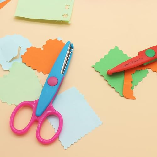 JBWKWELM 6-Piece Colorful Safety Scissors Set for DIY Paper Cutting Perfect Craft Supplies for Learning and DIY Projects