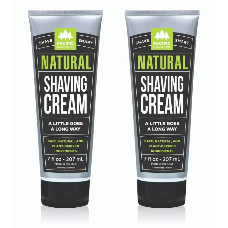 Pacific Shaving Company Natural Shaving Cream - Shea Butter + Vitamin E Shave Cream for Hydrated Sensitive Skin - Clean Formula for a Smooth, Anti-Re