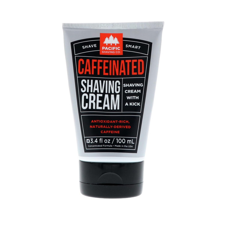 Pacific Shaving Company Caffeinated Shaving Cream - Shea Butter + Spearmint Antioxidant Shaving Cream with Caffeine - Clean Formula for Hydrating, Re
