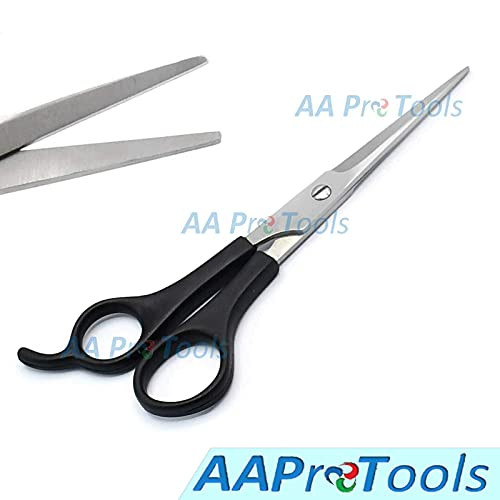 AAProTool Stainless Steel Cutting Part Black Plastic Handle Hair Scissors 6.7"