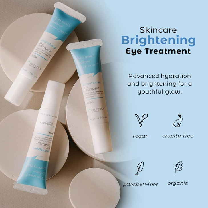 New Brightening Eye Gel With Hyaluronic Acid, Vitamin C & E, Peptides For Dark Circles Puffiness, Wrinkles, Fine Lines, Crows Feet, Dark Spots For A