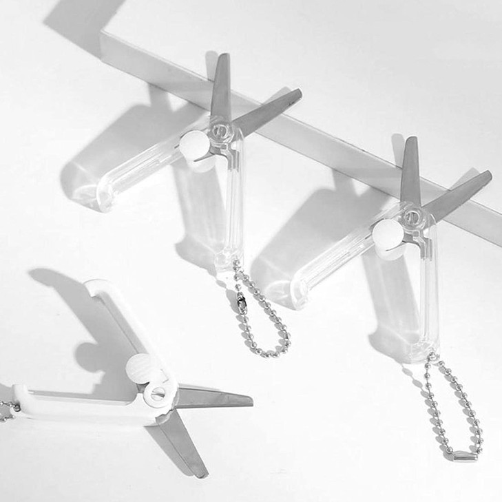 Blue Folding Scissors Safe Portable Travel Scissors Foldable Telescopic Cutter Pocket?Be used for Scrapbooking, Crafting, Sewing,Cutting Tools, Craft