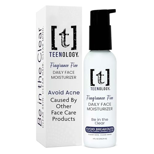 Teenology Face Moisturizer for Teens, Avoid Acne Breakouts, Sulfate & Paraben Free, with Natural Botanical Extracts - Daily Skin Care Cream for Clear