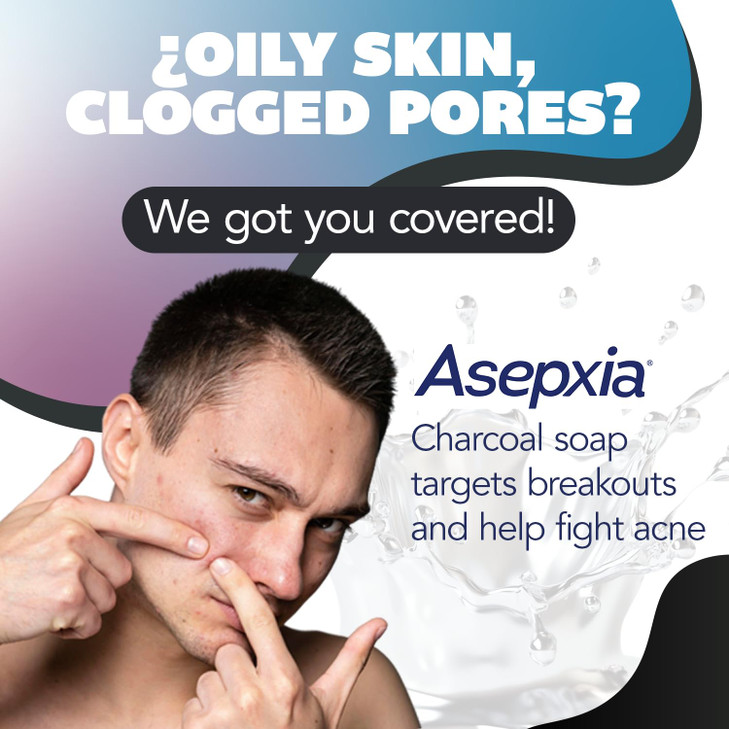 Asepxia Salicylic Acid & Activated Charcoal Bar Soap | Acne Treatment, Reduces Pimples & Blemishes, Deep Cleansing Facial Cleanser, Dries Out Acne, P