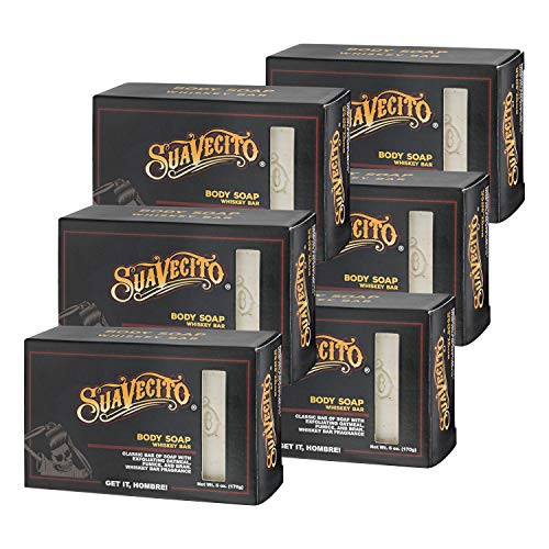 Suavecito Body & Hand Soap Bars Moisturizing Masculine Whiskey Bar Fragrance 6 oz 3 Pack