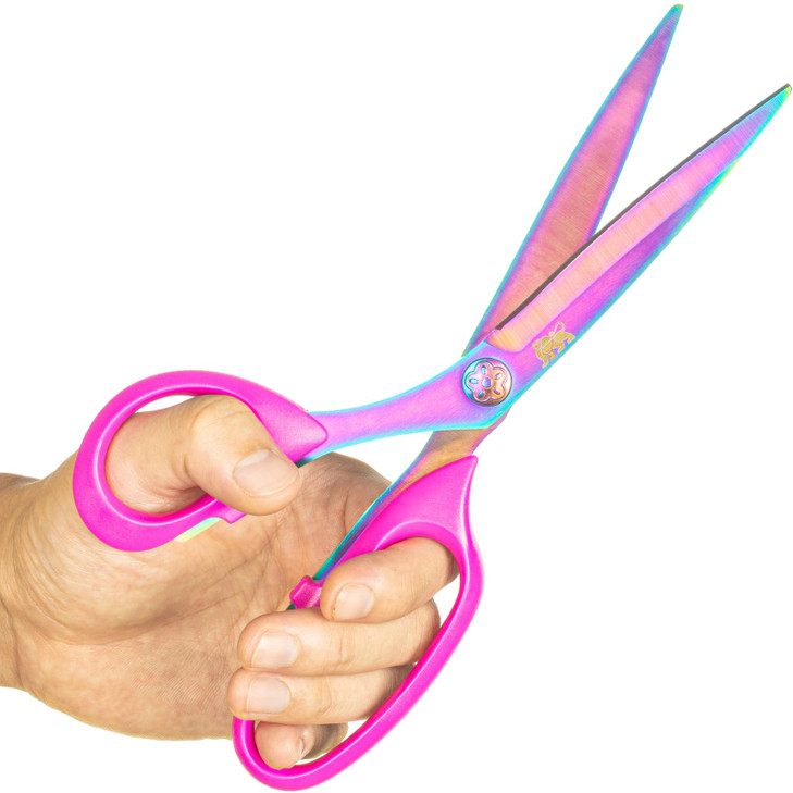 DIGNITY Left Handed Scissors Adults,Titanium Coating Forged Stainless Steel,Comfort Grip Shears,Super-sharp, for Office Home General Use Professional