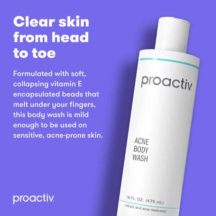 Proactiv Acne Body Wash, Gentle All-Over Cleanser, Unclogs Pores and Clears Blemishes, Salicylic Acid & Glycolic Acid Formula, Soothing Complex of Sh