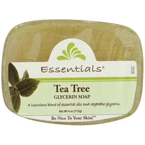 Clearly Natural Essentials Glycerin Bar Soap, Tea Tree, 4 Ounce, Pack of 12 (Packaging May Vary)