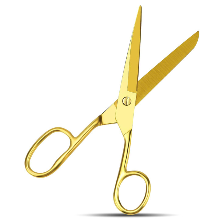 Gold Scissors for Office Multipurpose Stylish: 7 inch - Comfort Grip - Stainless Steel - Scissors with Home - School - for Cutting Paper - Open Envel