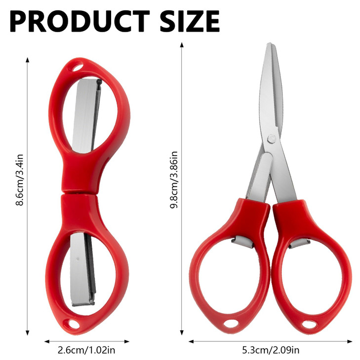 50 Pcs Mini Folding Scissors Small Foldable Travel Stainless Steel Portable Shears Bulk Badge Scissors for Nurses Glasses Shaped Anti Rust Sewing Cut