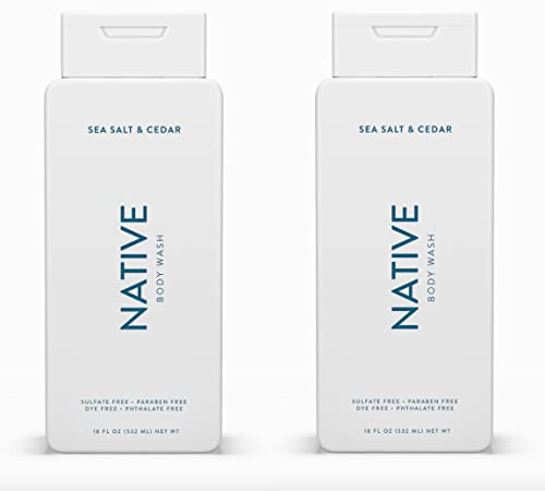Native Body Wash Contains Naturally Derived Ingredients | For Women & Men, Sulfate, Paraben, & Dye Free Leaving Skin Soft and Hydrating | Sea Salt &
