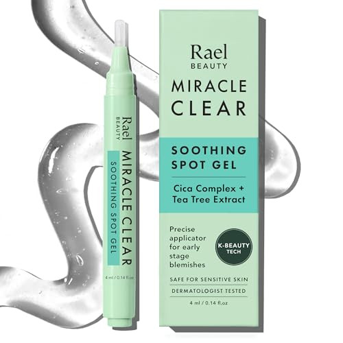 Rael Miracle Clear Spot Gel  Soothing Cream with Succinic Acid, Tea Tree, Calming Cica, Lightweight, Korean Skin Care (0.14 oz)