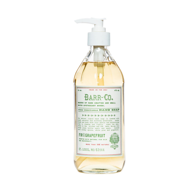 BARR-CO. Reserve Hand Soap, Natural Hand Soap for Kitchen & Bathroom, Vegan Formula, Earthy Tobacco & Cedar Scent 16 fl oz