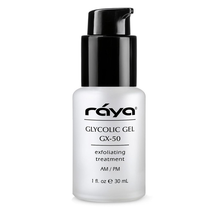 Raya Glycolic Gel GX-50 | Face Exfoliator & Serum | Against-Wrinkle Facial Serums with AHA for Oily & Break-Out Skin | Clears Blemishes, Reduces Oili