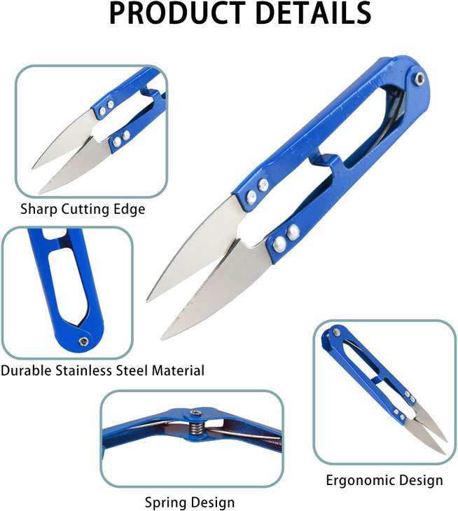 UCEC?Compact Thread Snips Small Sewing Scissors 4.2?Inch Metal Thread Cutter Yarn Scissors 9?Pack Red?Blue?Black for Fabric Cutting Embroidery