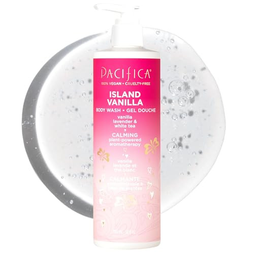 Pacifica Island Vanilla Body Wash Aloe + Hyaluronic Acid, Daily Cleansing, Bath & Shower Gel, Essential Oils, Clean, Vegan + Cruelty & Paraben Free,