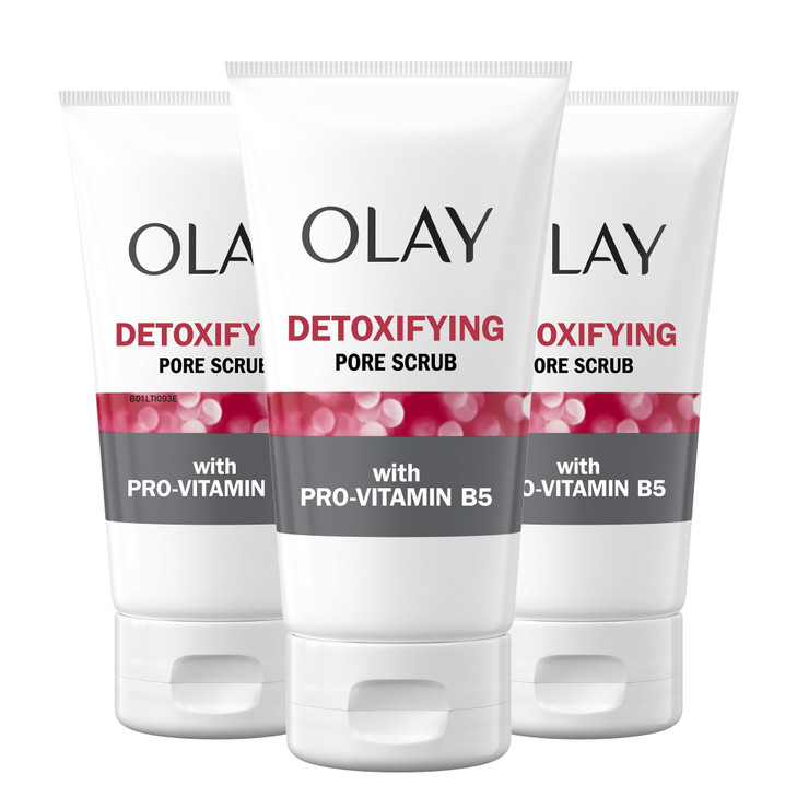 Facial Cleanser by Olay Regenerist, Detoxifying Pore Scrub & Exfoliator, 5 Oz (Pack of 3)