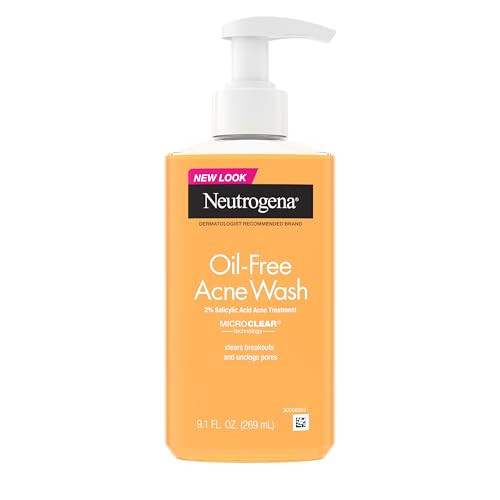Neutrogena Oil-Free Acne Face Wash - Facial Cleanser with Salicylic Acid, Daily Cleanser for Oily & Acne-Prone Skin, Clears & Helps Prevent Breakouts