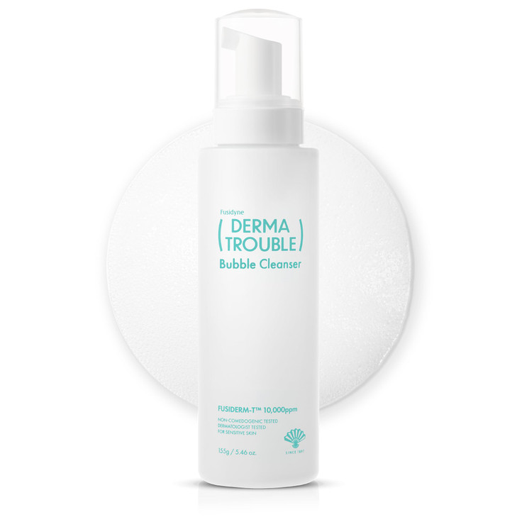 FUSIDYNE Derma Trouble Bubble Cleanser (5.46 fl oz) Non-Comedogenic BHA Low-pH Mild Micro Foaming Cleanser for Sensitive Skin with Sebum-Control Comp
