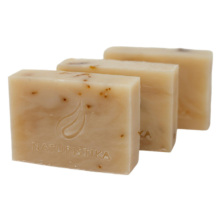 Naturistika Aloe and Calendula Soap Bar (3 Pack), Vegan and All Natural Handcrafted with Organic Oils. Face and Body Soap. For Men, Women and Teens.