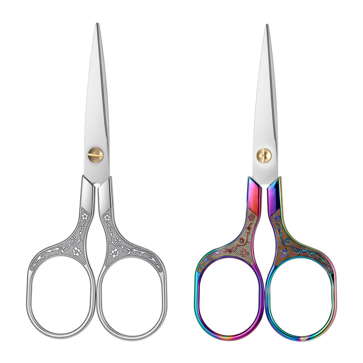 2 PCS Embroidery Scissors Small Sharp Cross Stitch Scissors Sharp Sewing Scissor Small Embroidery Scissor 4-6 Inch for Sewing, Cross Stitching, Craft
