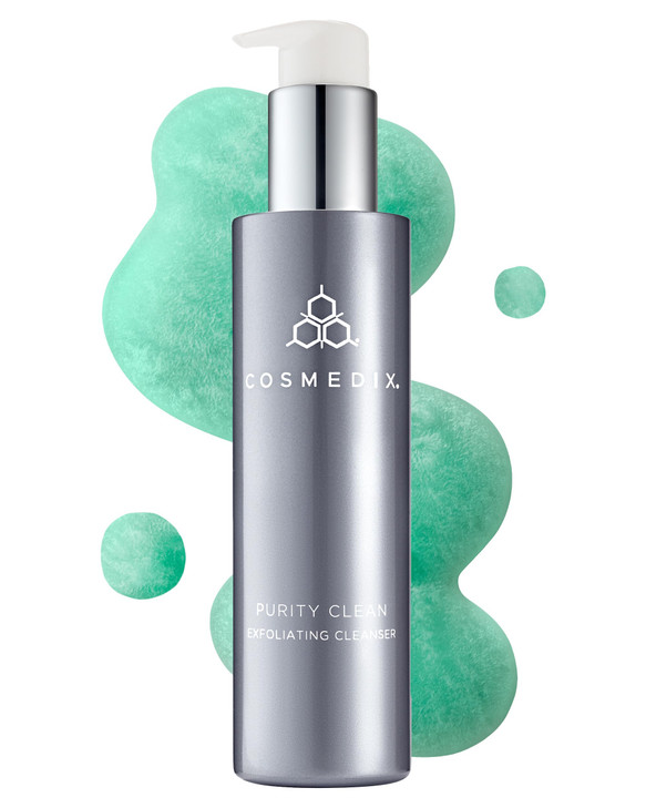 COSMEDIX Purity Clean Exfoliating Facial Cleanser  Moisture-Rich Rejuvenating Face Wash for Fine Lines & Uneven Skin Tone  Essential Oils for Radia