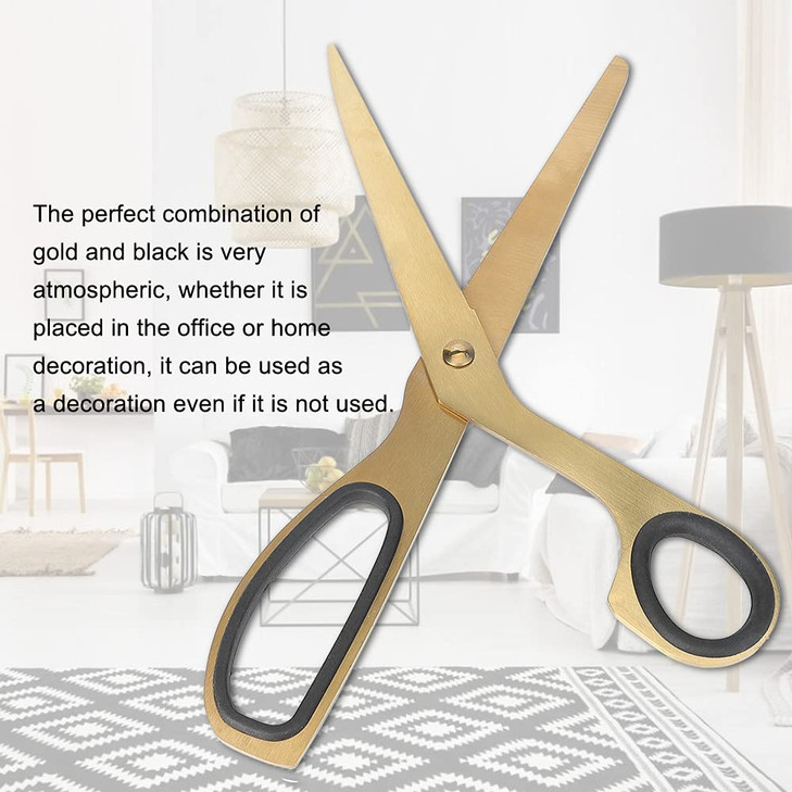 Golden Scissors, Simplified Modernity Black and Golden Stainless Steel Scissors Home Decoration Supplies