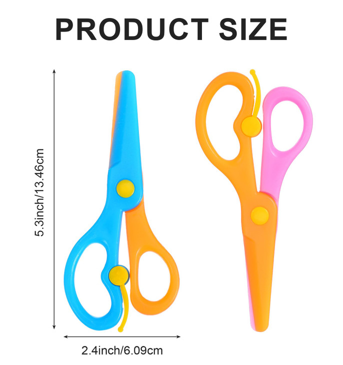 4Pcs Playdough Scissors, Scissors for Playdough, Anti-Pinch Design, Colorful Plastic Craft Scissor for Hand Eye Coordination and DIY Projects