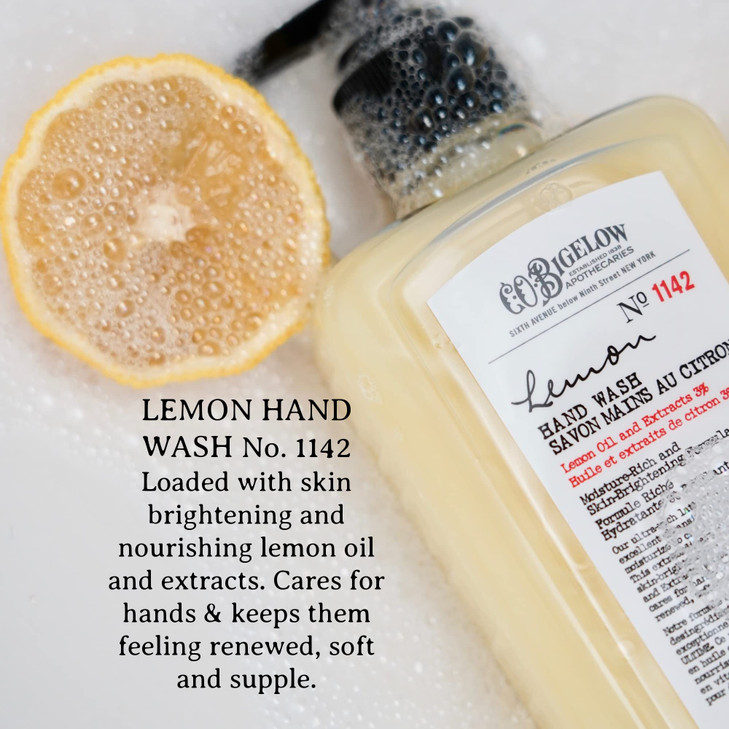 C.O. Bigelow Lemon Hand Wash, Liquid Hand Soap with Lemon Extract & Aloe Vera, 10 Fl Oz