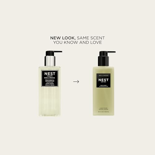NEST New York Liquid Soap, Wild Mint & Eucalyptus - 10 fl oz - Cleanses & Nourishes Skin - Approx. 300 Pumps Per Bottle - Gluten Free & Cruelty Free